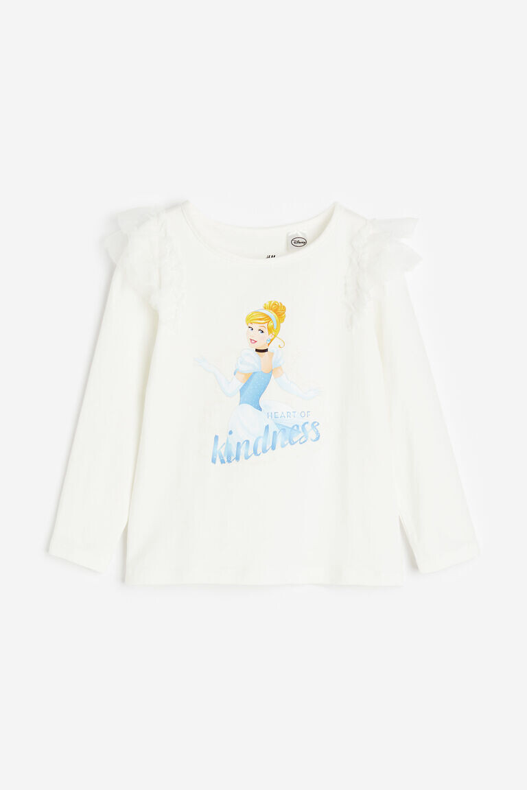 

Топ с принтом и оборками H&M, белый
