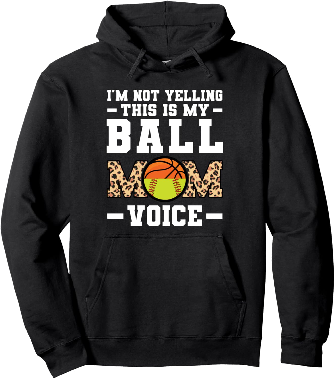 

«Я не кричу, это мой мяч, мама!» Толстовка Voice Softball Basketball & Softball Player Gift, черный