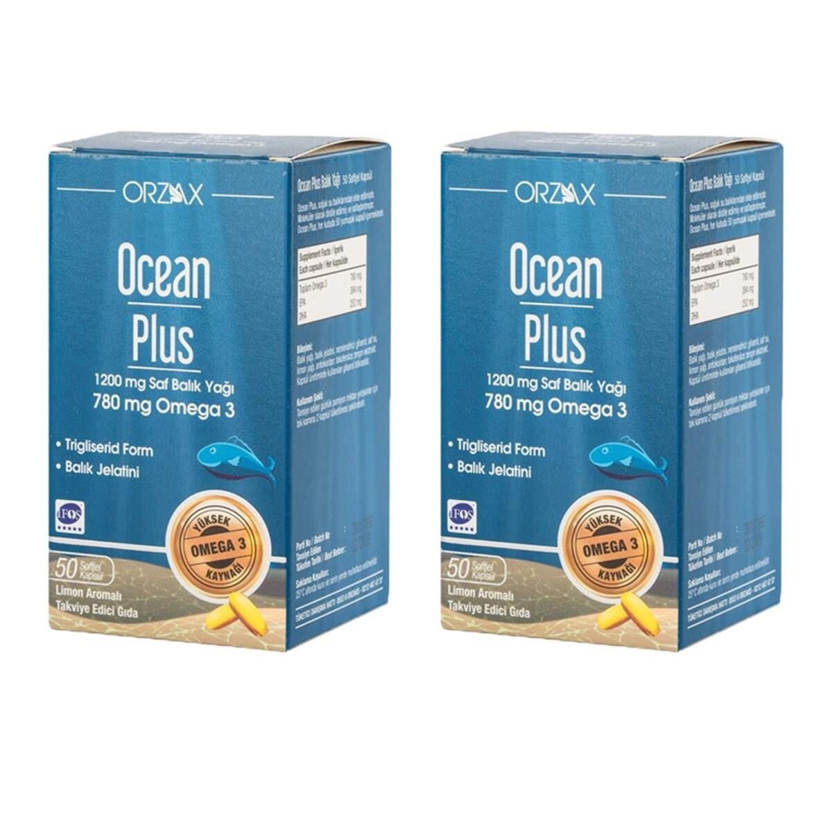 

Рыбий жир Ocean Plus 1200 мг, 50 капсул, 2 шт. ORZAX