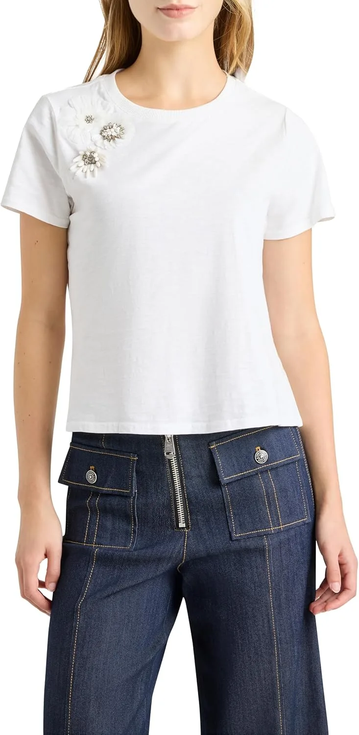 

Cinq à Sept Женская Футболка Crunchy Flower Shrunken