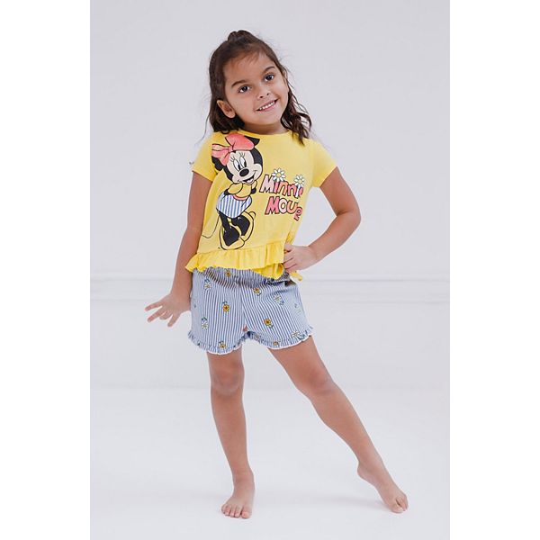 Футболка Disney Minnie Mouse и шорты из шамбре Imagikids, Hello Sunshine — фото 4