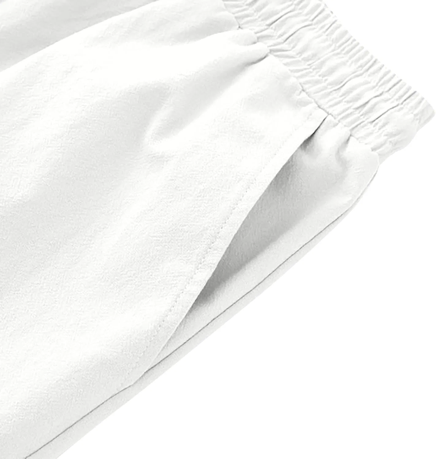 Шорты мужские летние, Elastic Waist Drawstring, с карманами, белый — фото 3