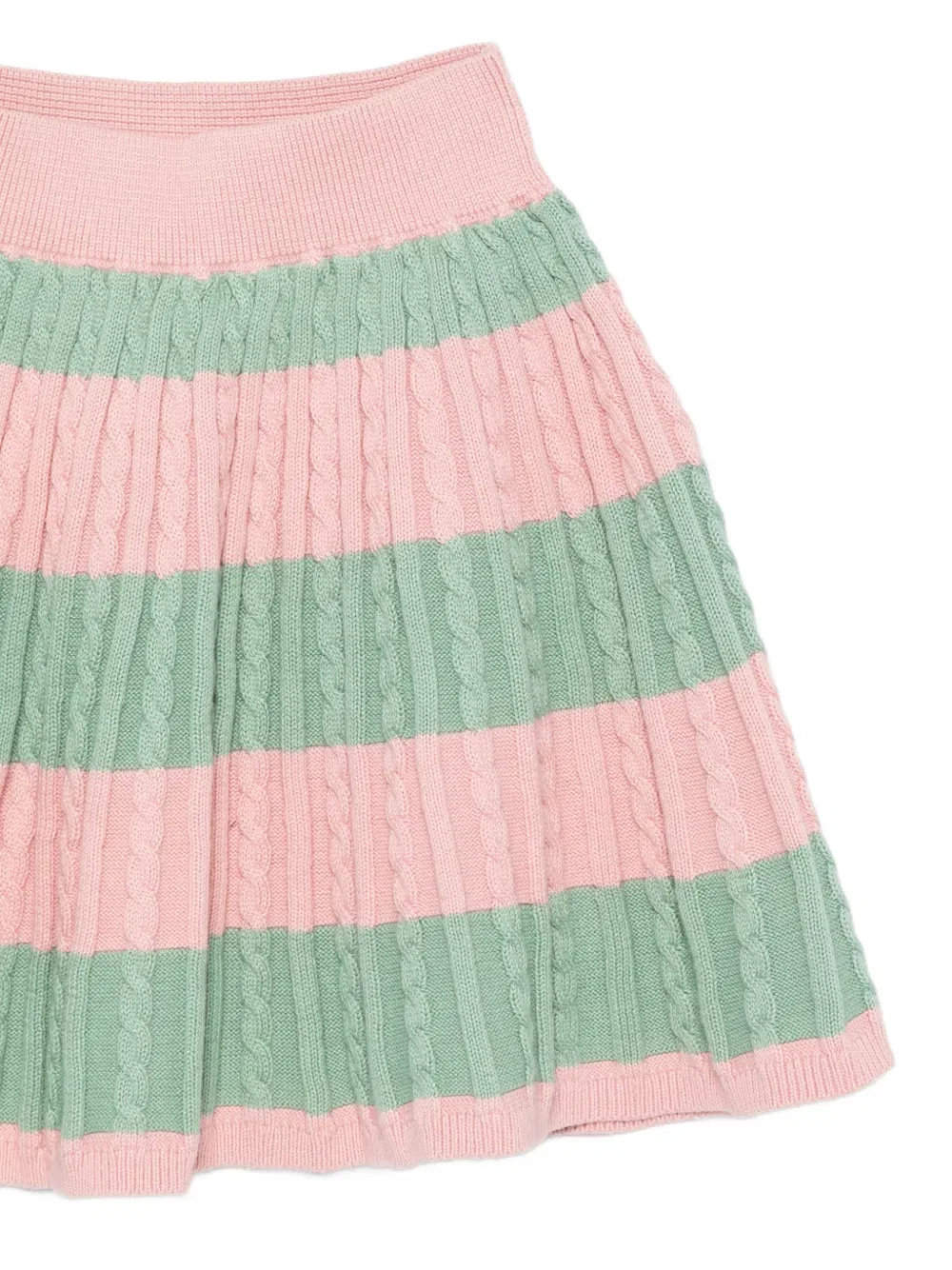 Комплект из юбки и рубашки в полоску крупной вязки Polo Ralph Lauren Kids, розовый — фото 3