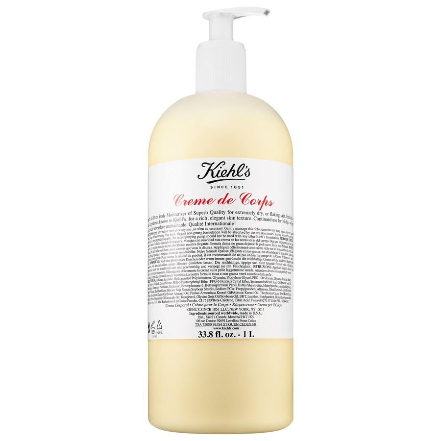 

Многоразовый увлажняющий лосьон для тела Crème de Corps со скваланом Kiehl's Since 1851, 33.8 oz/1 L