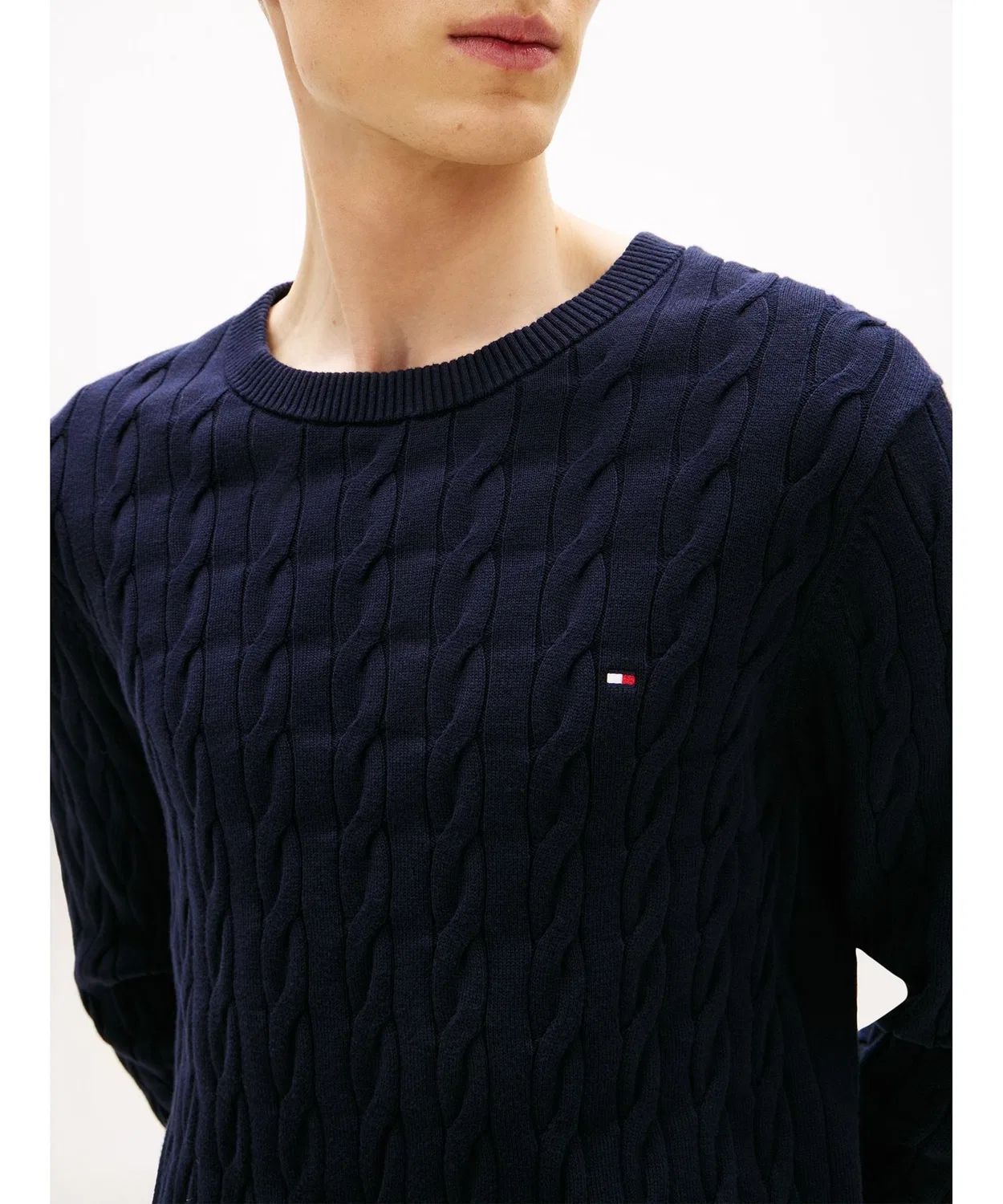 Свитер классический с кабельным узором Tommy Hilfiger, красный — фото 2