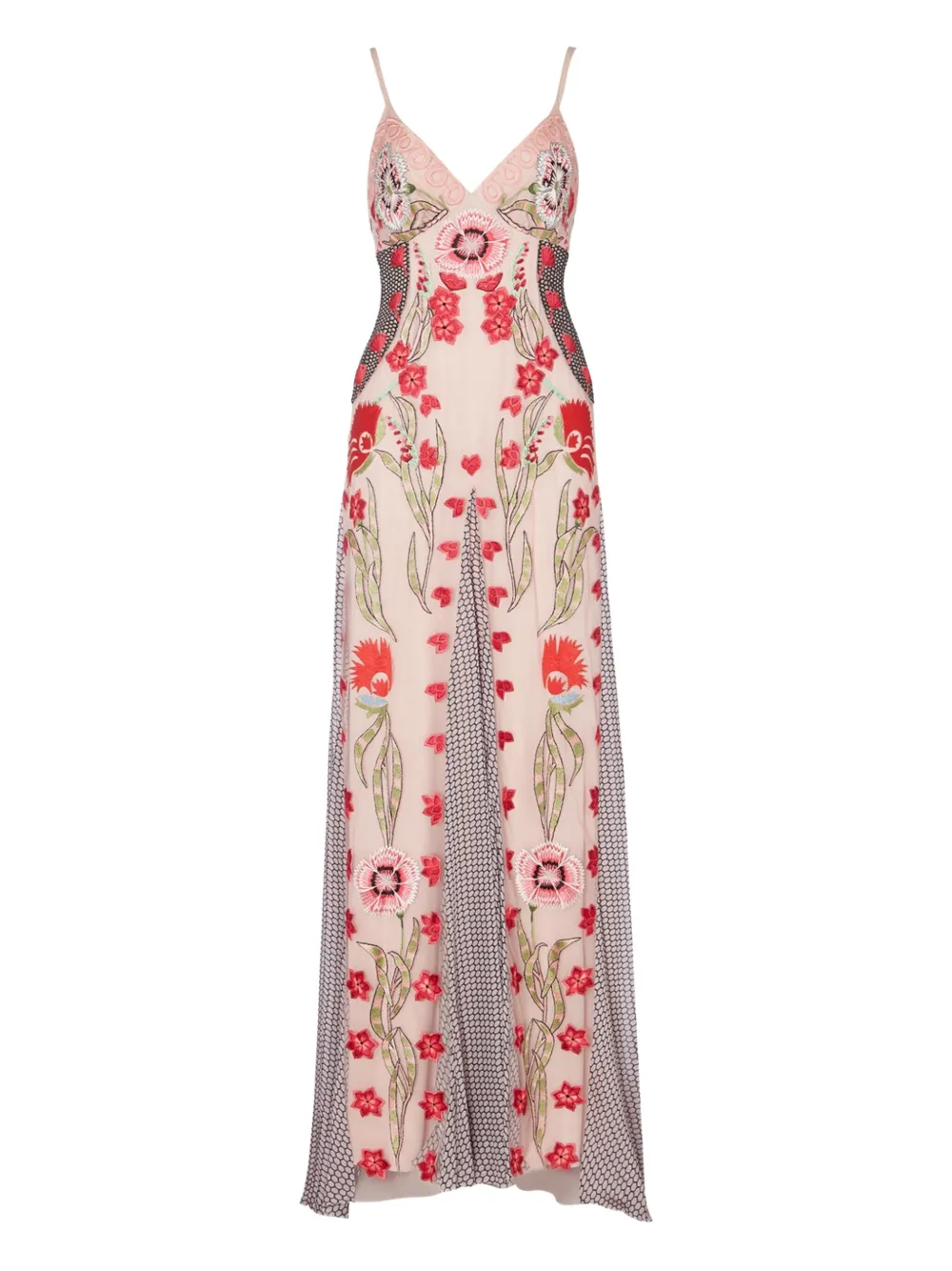 

Платье макси Remi с цветочной вышивкой Temperley London, красный