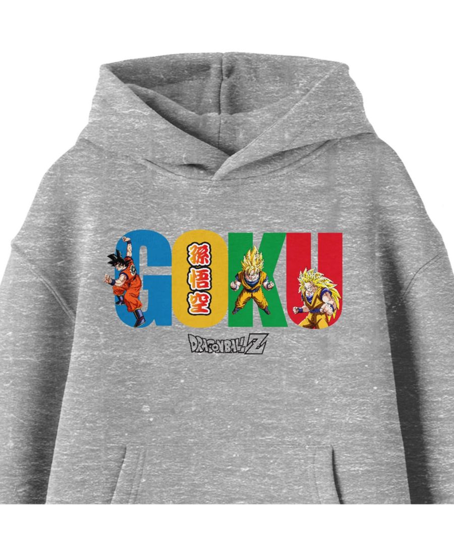 Толстовка с капюшоном Multiple Goku Youth Heather Gray Hoodie-L Dragon Ball Z, Gray — фото 2