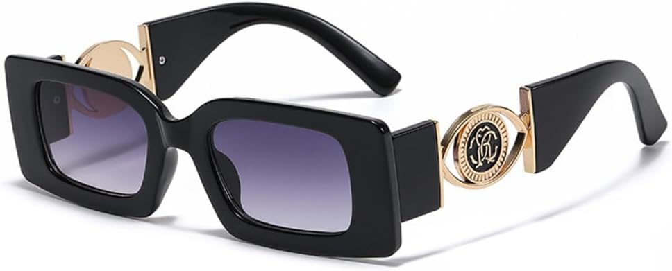 

Классические винтажные солнцезащитные очки в маленькой оправе для женщин и мужчин. Модные солнцезащитные очки класса люкс с защитой от УФ-излучения UV400 MUTYNE, Black Gray