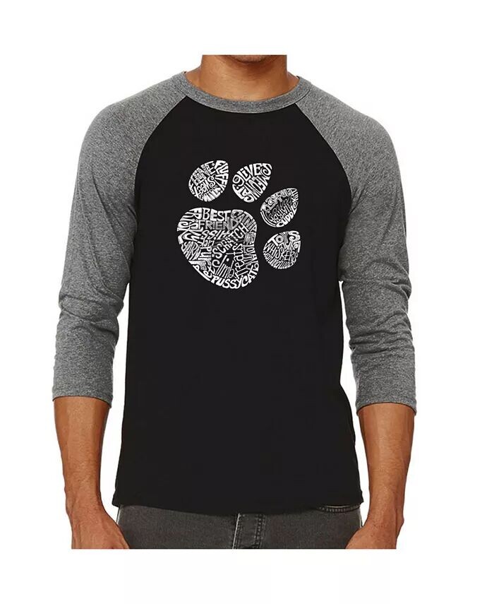 

Футболка мужская Cat Paw с принтом «Реглан» LA Pop Art, серый
