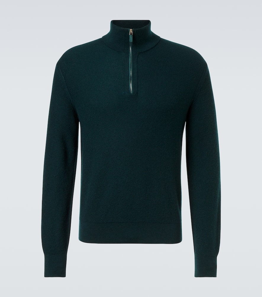

Кашемировый полузастёгивающийся свитер Zegna, Dark Green