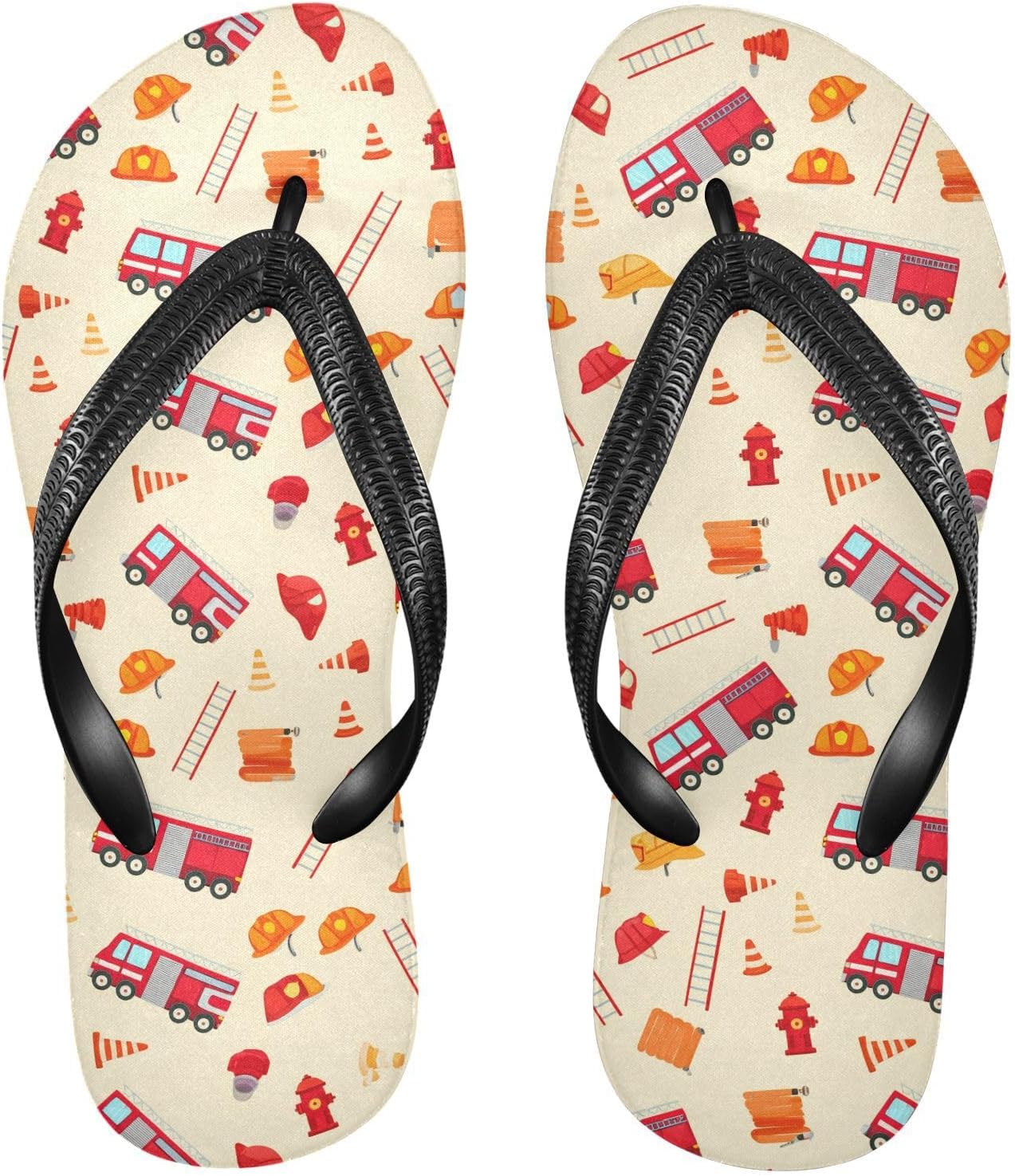 

Пляжные летние сандалии-шлепанцы желтого цвета с пожарной машиной для женщин и мужчин 2301655 Kfbe