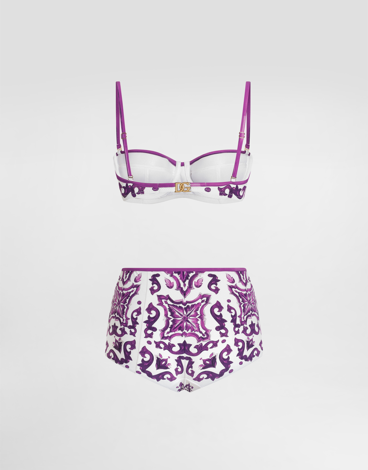 Бикини с принтом "майолика" и мягкими чашечками Dolce & Gabbana, мультиколор — фото 3