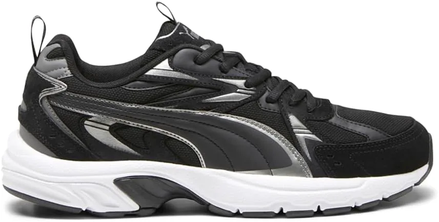 Мужские кроссовки PUMA Milenio Tech Suede с шнуровкой, повседневные - черные, черный