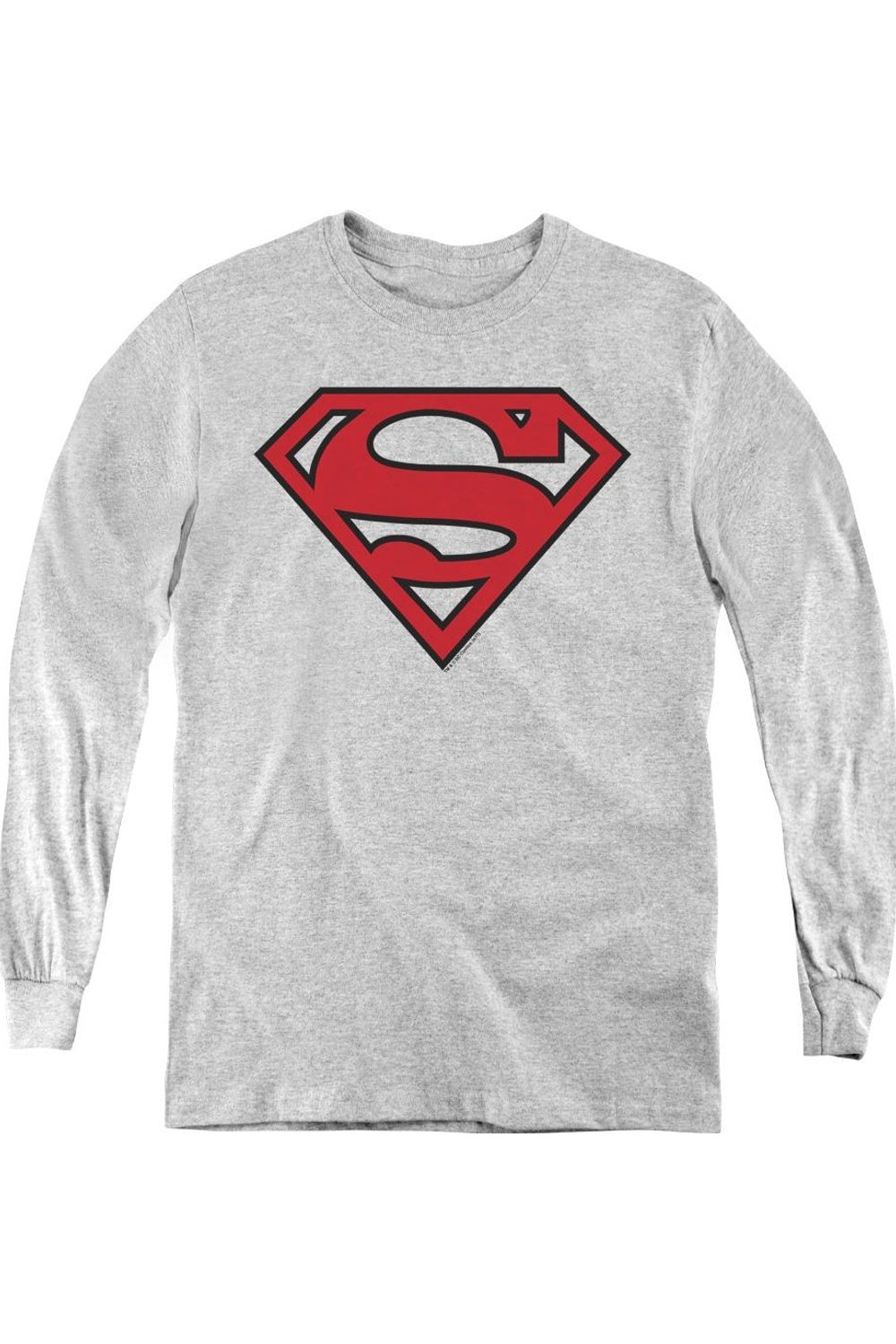 

Футболка с длинным рукавом для детей с красно-черным щитом Superman Gildan