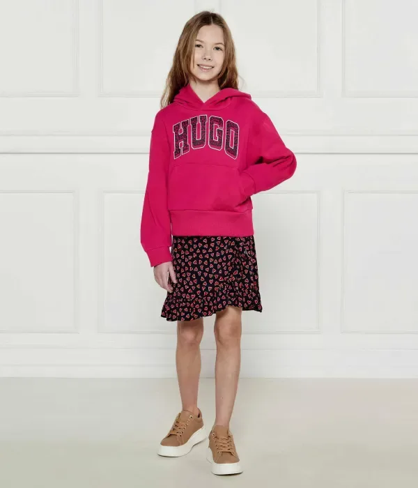 Толстовка loose fit Hugo Kids, фуксия — фото 2