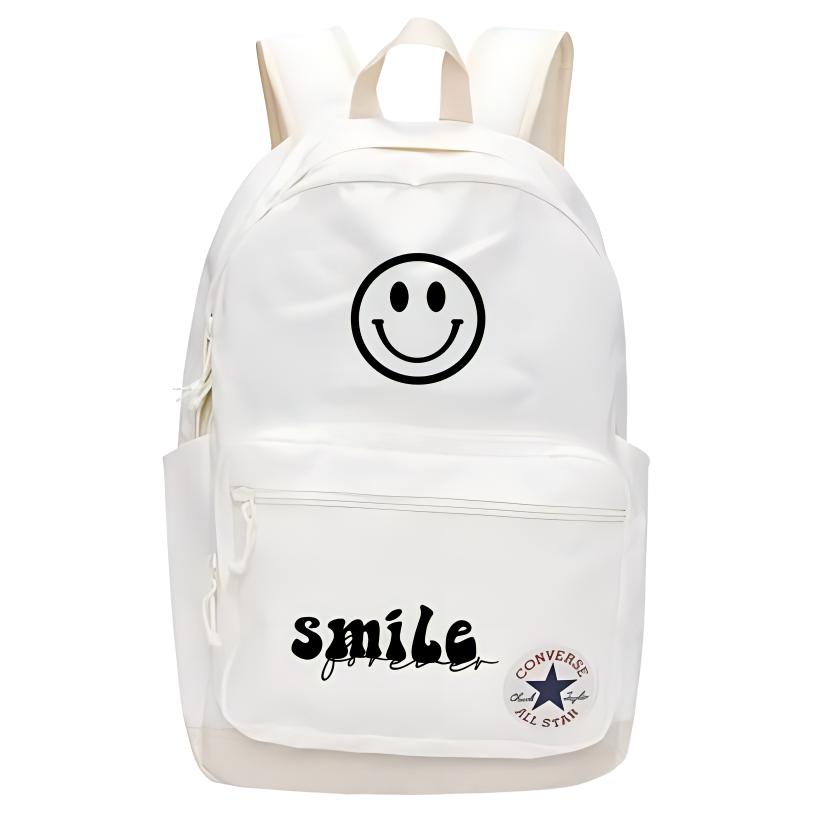 

Converse Полиэстеровый рюкзак обычный унисекс белый, Smiley Face