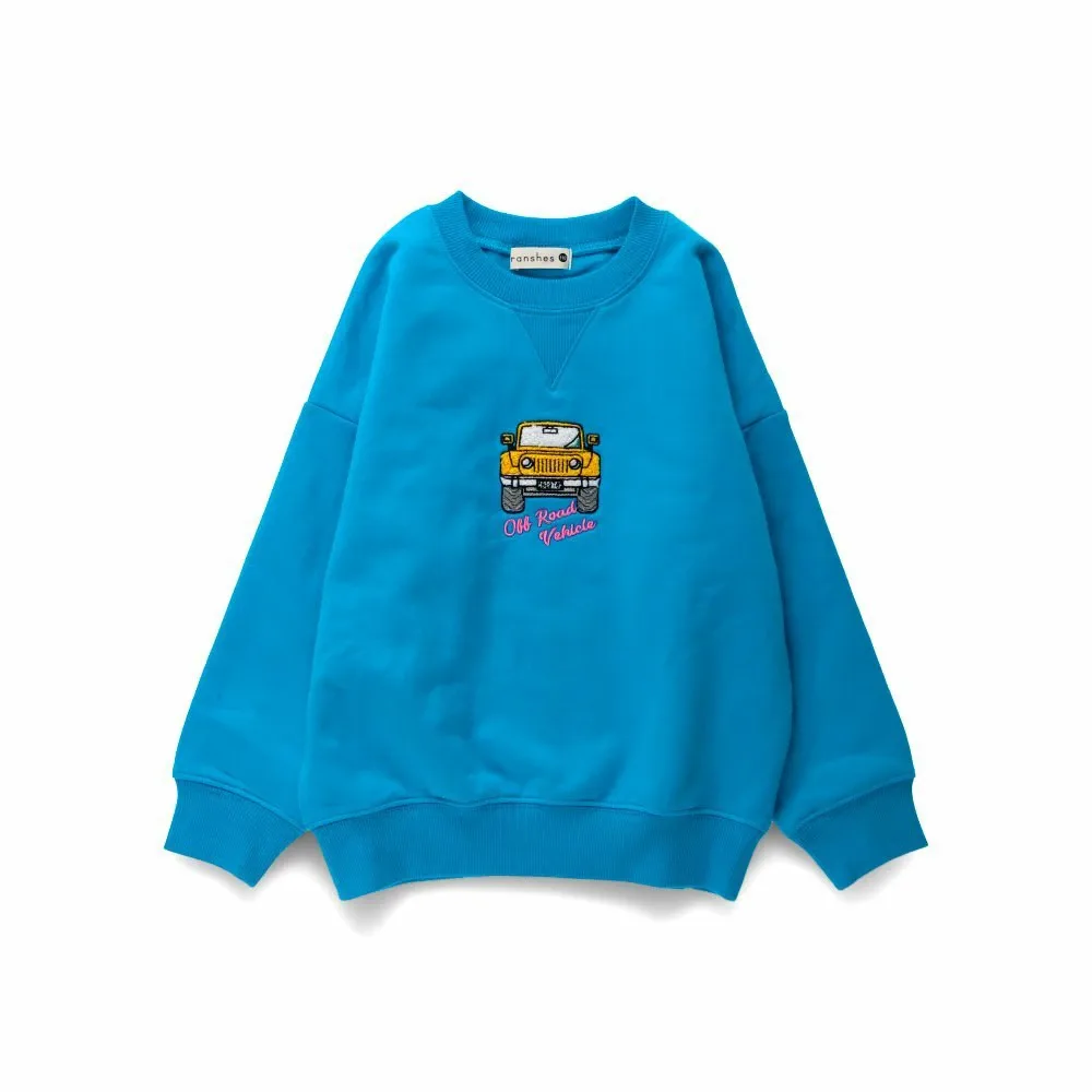 Толстовка с автомобильным рисунком на флисовой подкладке Branshes, Turquoise Blue — фото 2