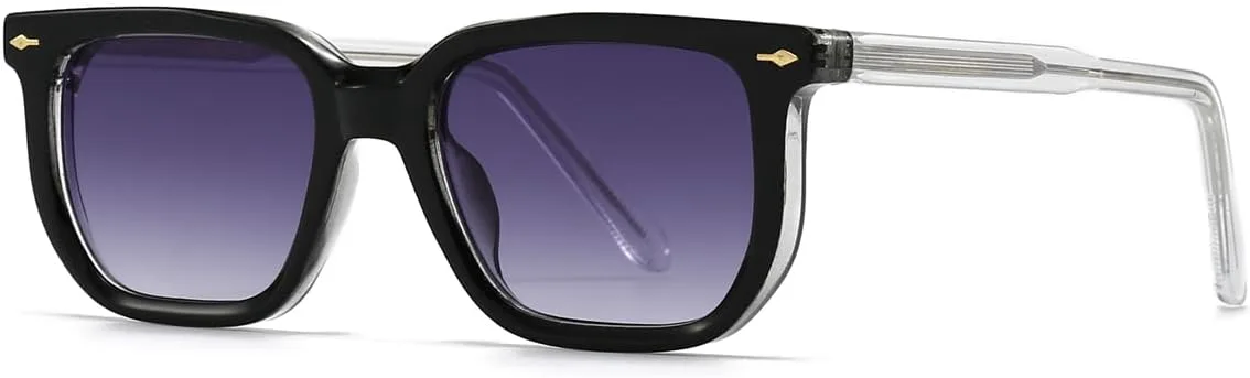 

Квадратные солнцезащитные очки для женщин и мужчин с защитой от УФ-излучения UV400, многоугольная оправа из поликарбоната, дужки из ацетата LIGOES, Black With Grey