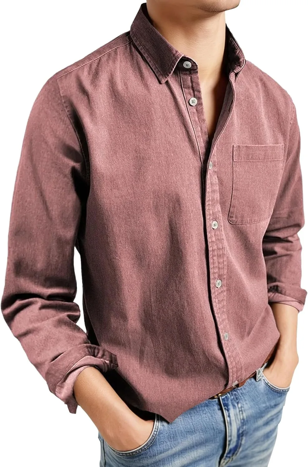 

Мужская рубашка-куртка с длинным рукавом Big and Tall BAKELPSZ