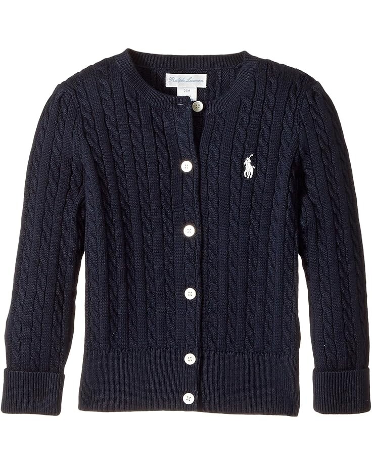 

Свитер Polo Ralph Lauren Kids Cable-Knit Cotton Cardigan, цвет Hunter Navy/French White Pony Player