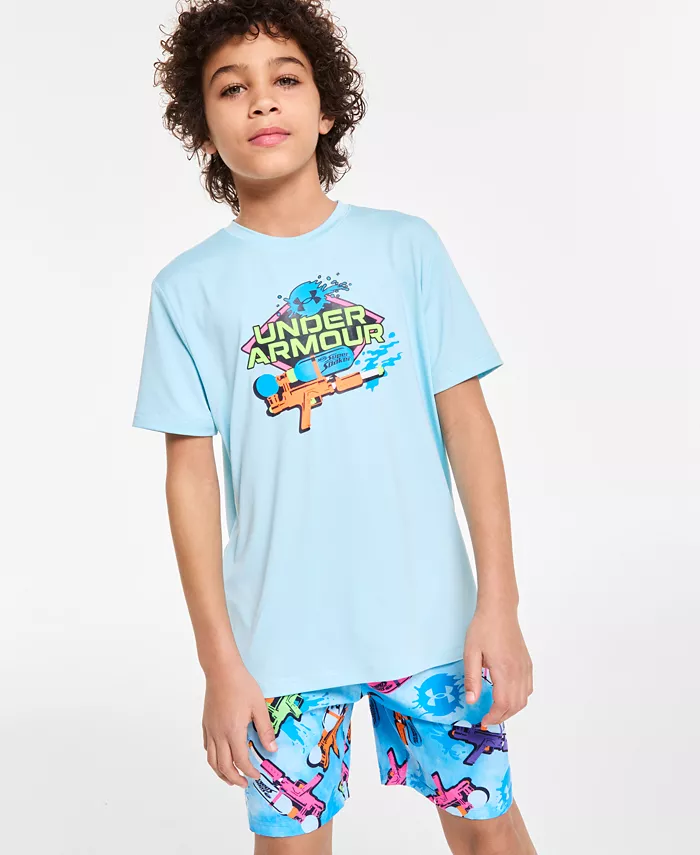 

Футболка с коротким рукавом Big Boys UA Super Soaker Graphic Surf Under Armour, синий