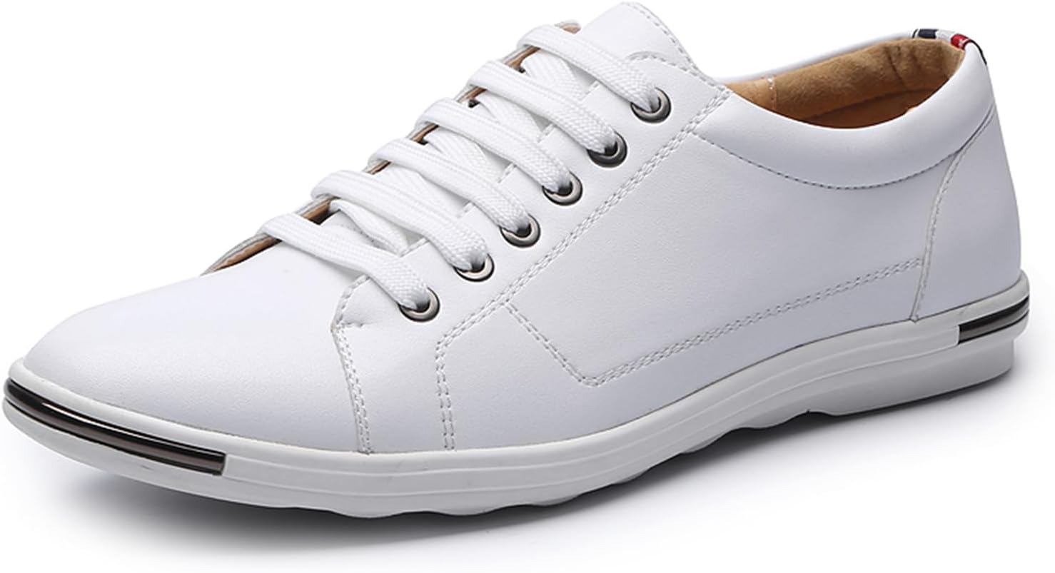 

Мужские оксфорды с низким верхом на шнуровке, удобные для ходьбы, повседневной носки и вождения, модные кроссовки на плоской подошве с круглым носком, деловые классические туфли Nigxwns, белый