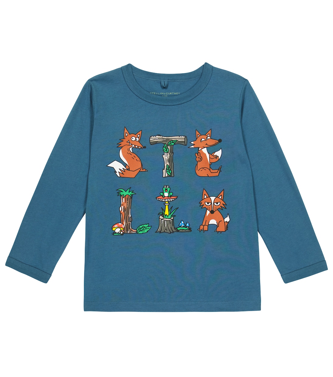 

Футболка из хлопка с принтом Stella McCartney Kids, синий