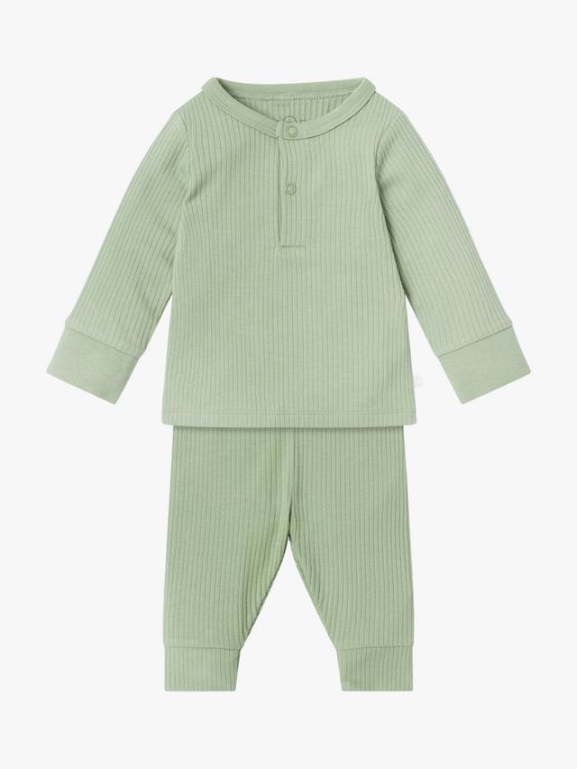 

Детский пижамный комплект из ребристого трикотажа MORI, Sage