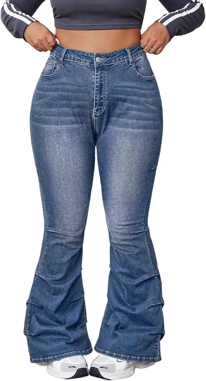 

LALAGEN женские брюки Plus Size с передними пуговицами и карманами