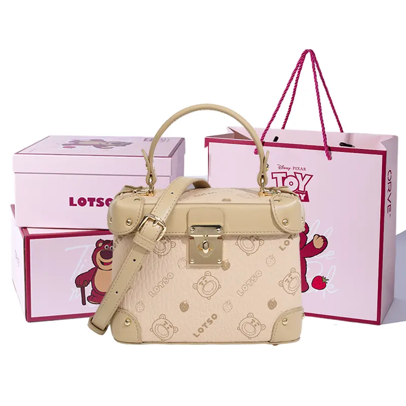 

Disney Сумка через плечо из ПВХ серии "Клубничный мишка", Milk Tea[Lotso Box+Shopping Bag+Box]