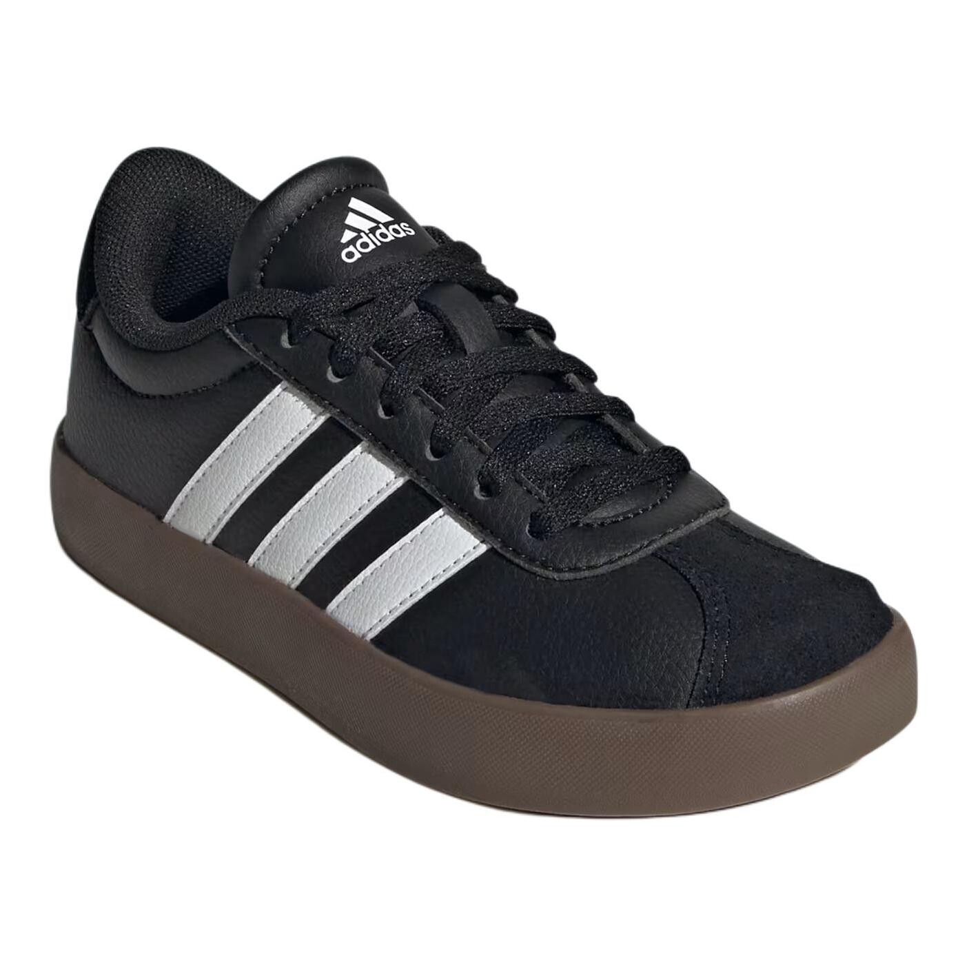 VL Court 3.0 K «Черно-белая резинка» Adidas, белый — фото 3