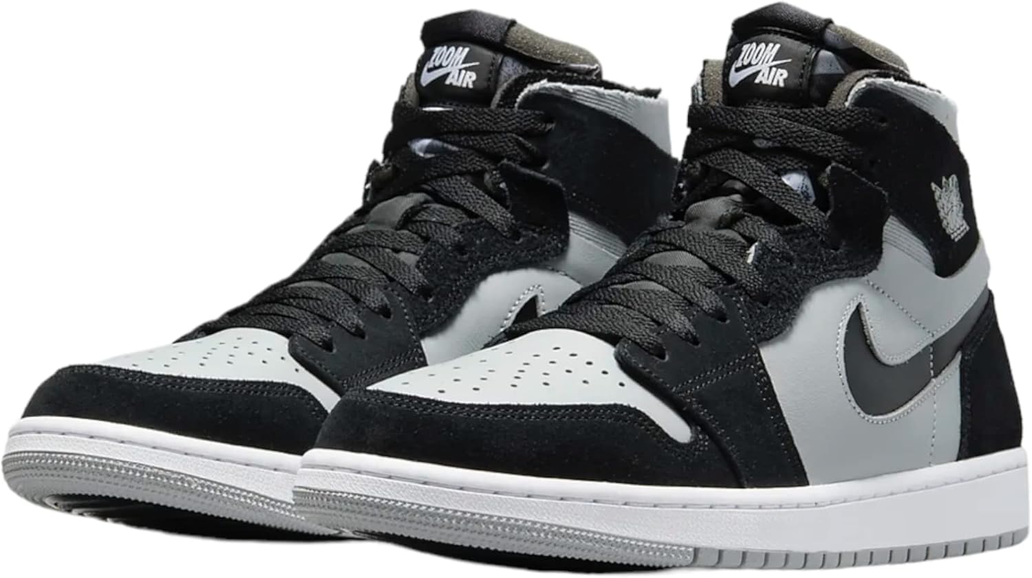 Мужские кроссовки Nike Air Jordan 1 Zoom CMFT 2, белый/черный/серый/светло-серый — фото 3