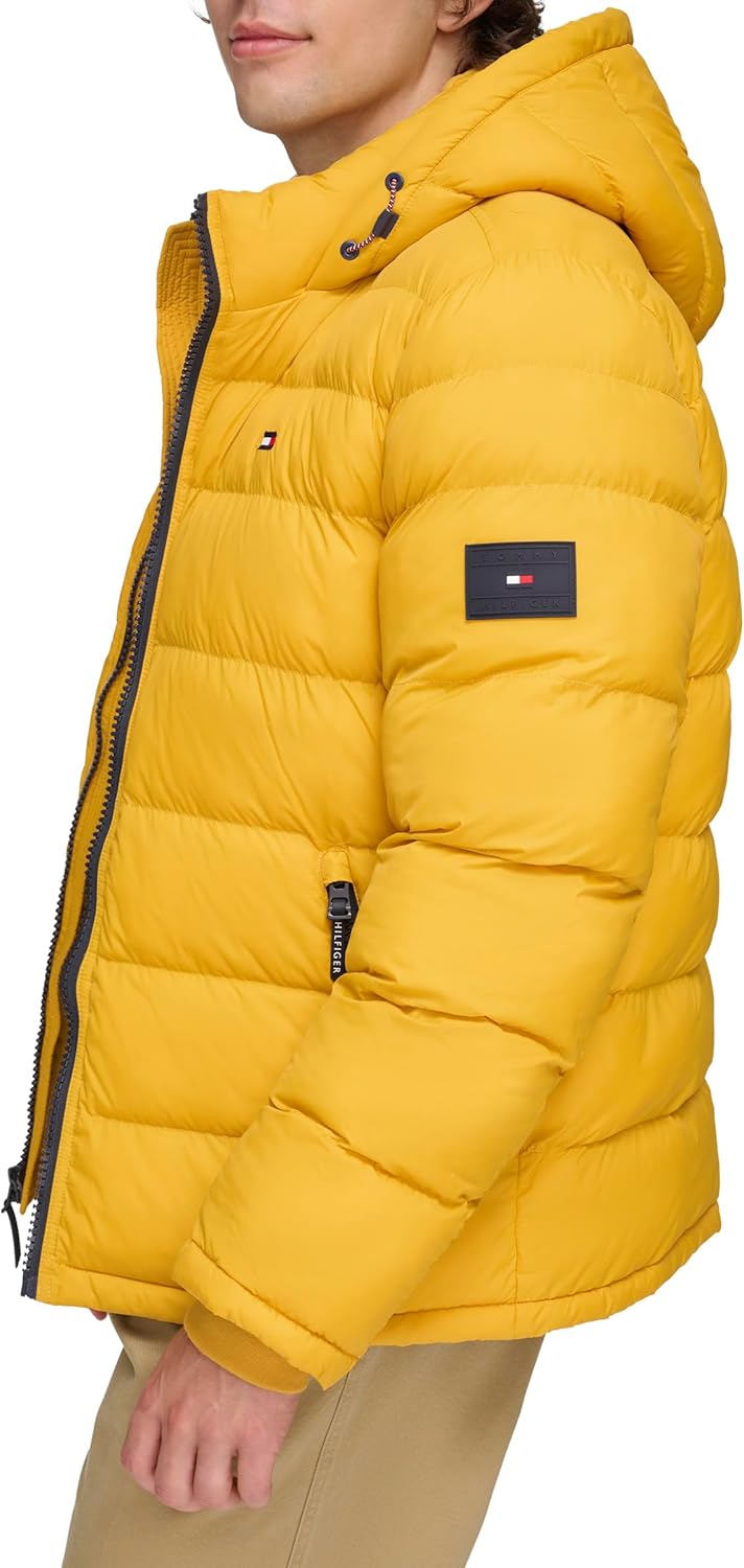 Мужская стеганая куртка с капюшоном Tommy Hilfiger (стандартная и для больших и высоких), Yellow — фото 3