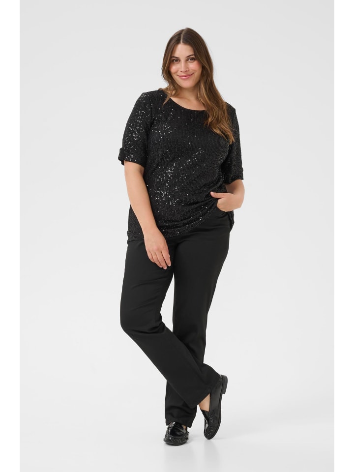 

Блузка с короткими рукавами KClaila, стандартный крой, цвет: черный, глубокий, CC KAFFE curve