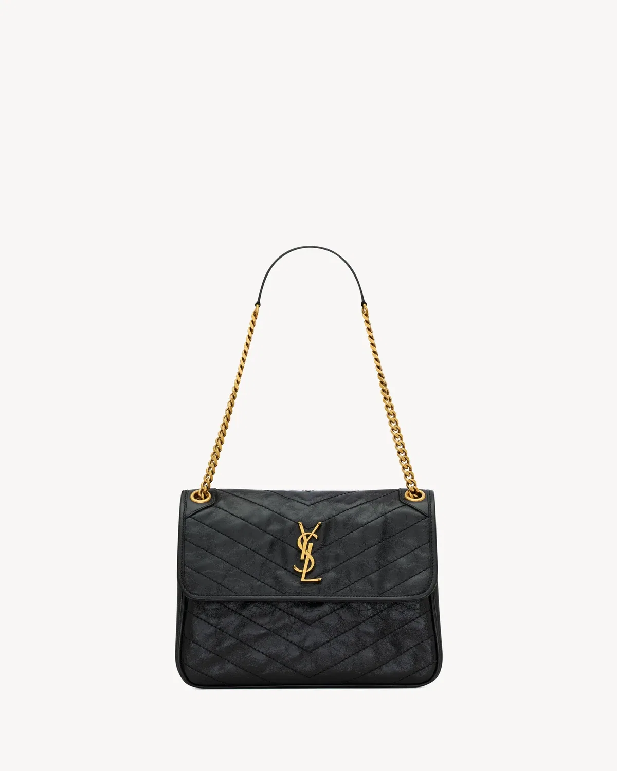 NIKI TRIPOUCH из винтажной кожи SAINT LAURENT, черный — фото 2