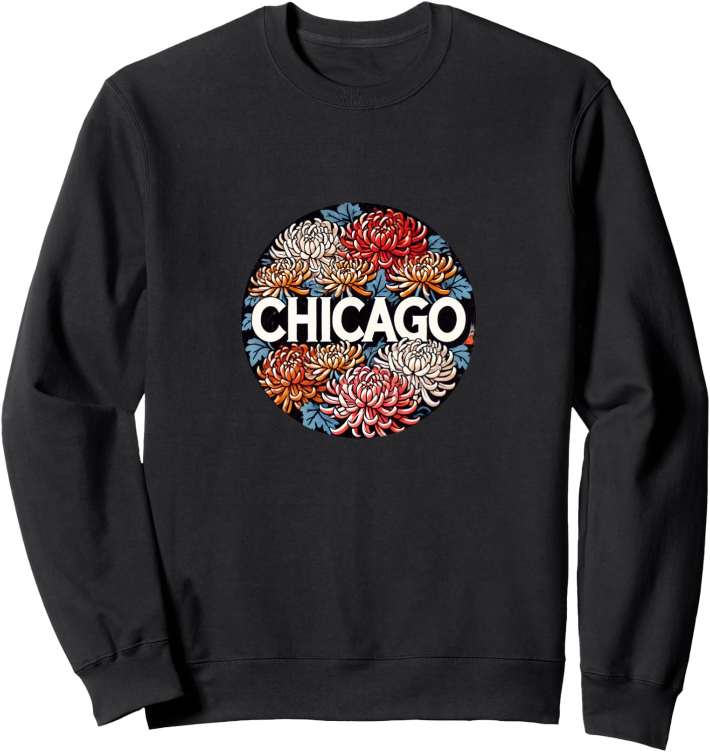 

Толстовка с изображением хризантемы, Чикаго, Иллинойс Vintage Chicagoan Lover Snugg, черный