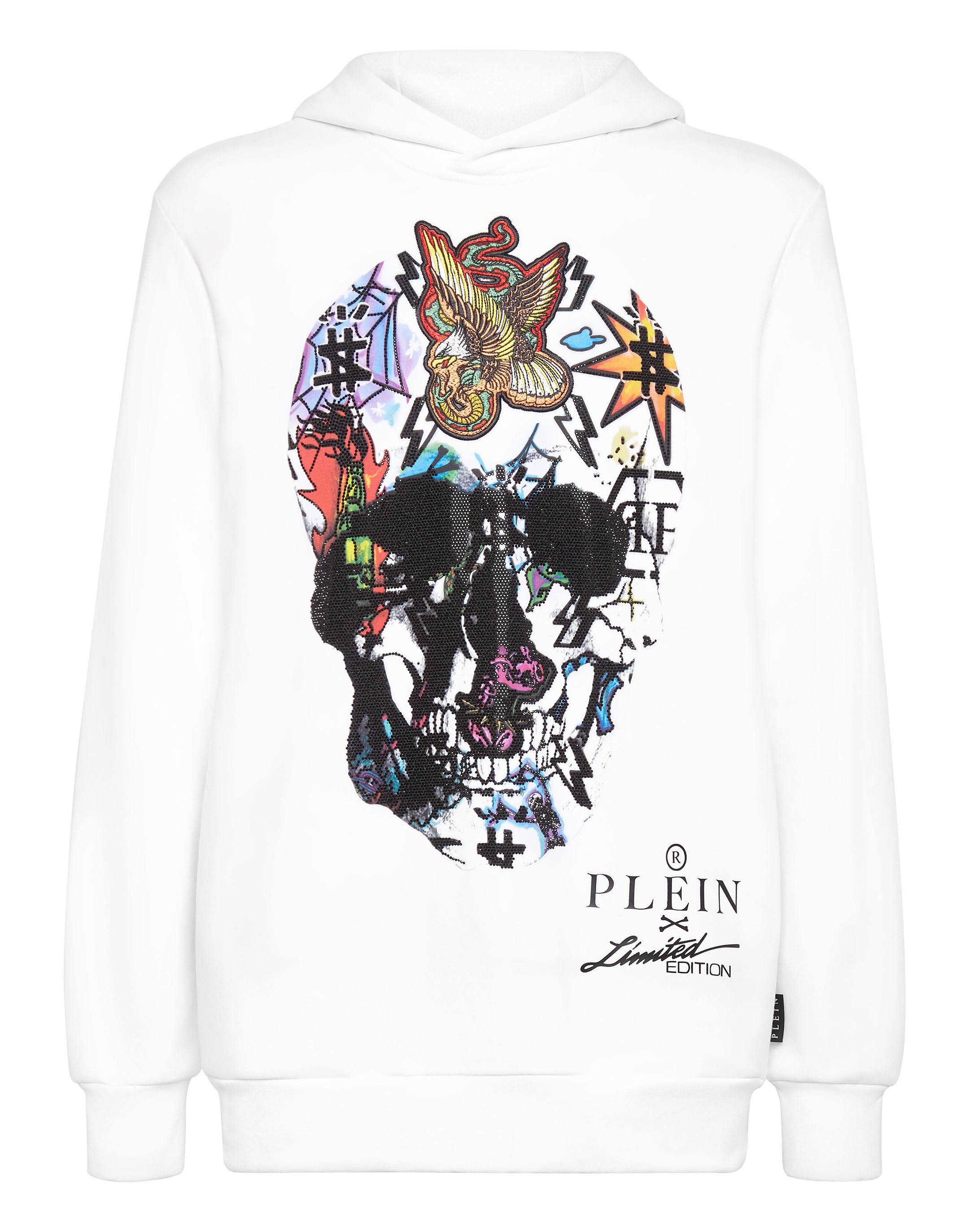 

Толстовка с капюшоном Tattoo Skull со стразами Philipp Plein, белый