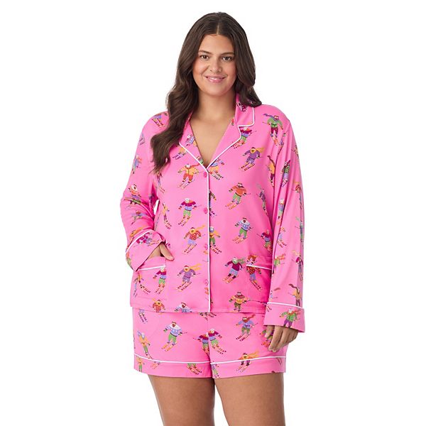 

Пижамный комплект Plus size с длинным рукавом и V-образным вырезом Beauty Sleep Social, Apres Ski