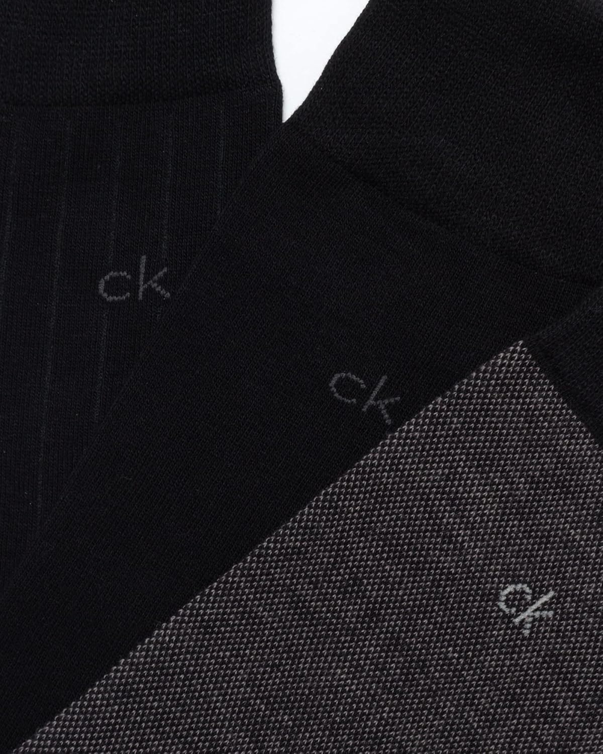 Мужские носки Calvin Klein под повседневную одежду - 6 пар мягких хлопковых носков для мужчин - классический комфорт, манжеты, смешанный узор, Black Birdseye — фото 4