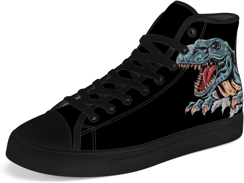 

Кеды на высокой подошве chebing для мужчин и женщин с рисунком динозавра, черный