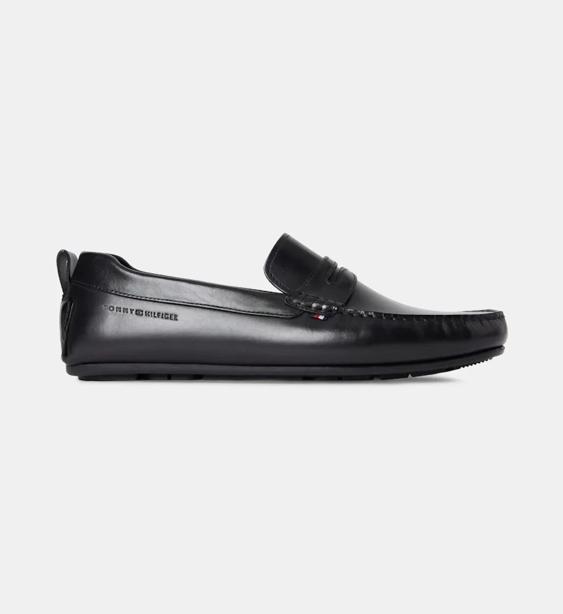 Мокасины 'водитель' пенни из кожи Tommy Hilfiger, черный