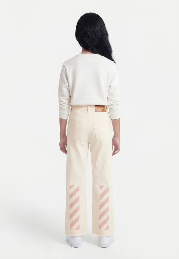 Джинсы клеш Bookish diag pant flared jeans Off-White, белый — фото 2