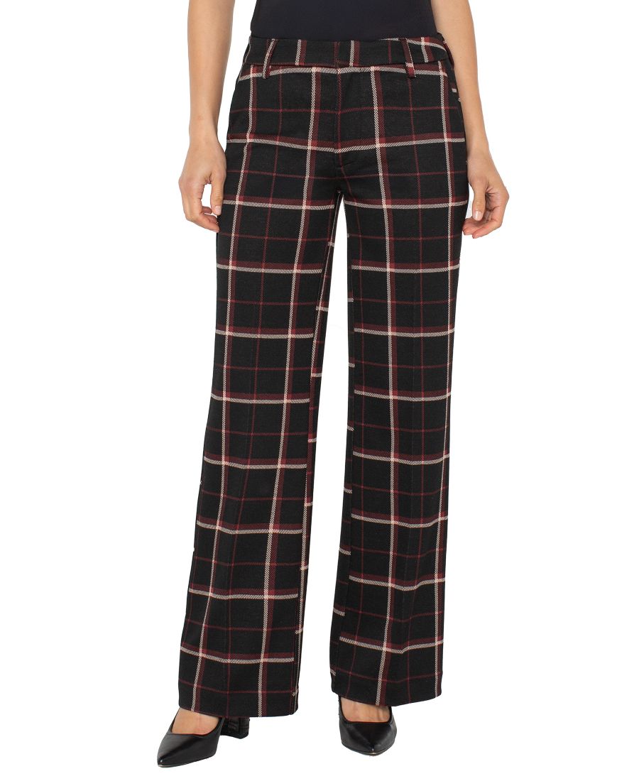 

Женские брюки Kelsey с широкими штанинами Liverpool Los Angeles, Black/Red Tattersall Plaid