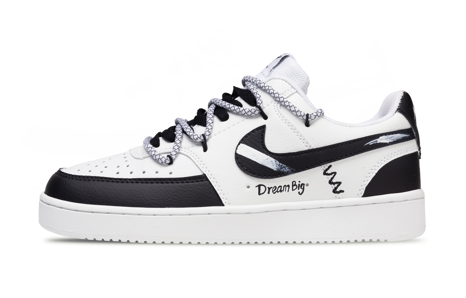 

Nike Court Vision 1 Ink Words Abrasion Resistant низкие скейтборд кроссовки мужские Black White