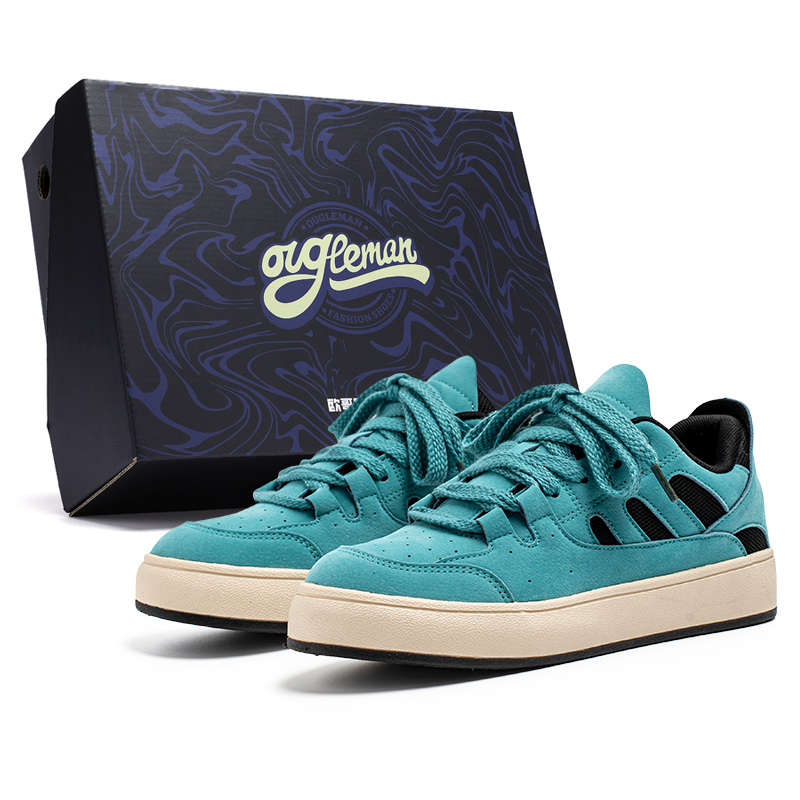 

Износостойкие, легкие и дышащие низкие мужские кроссовки для скейтбординга. В комплекте коробка OUGLEMEN, Lake Blue