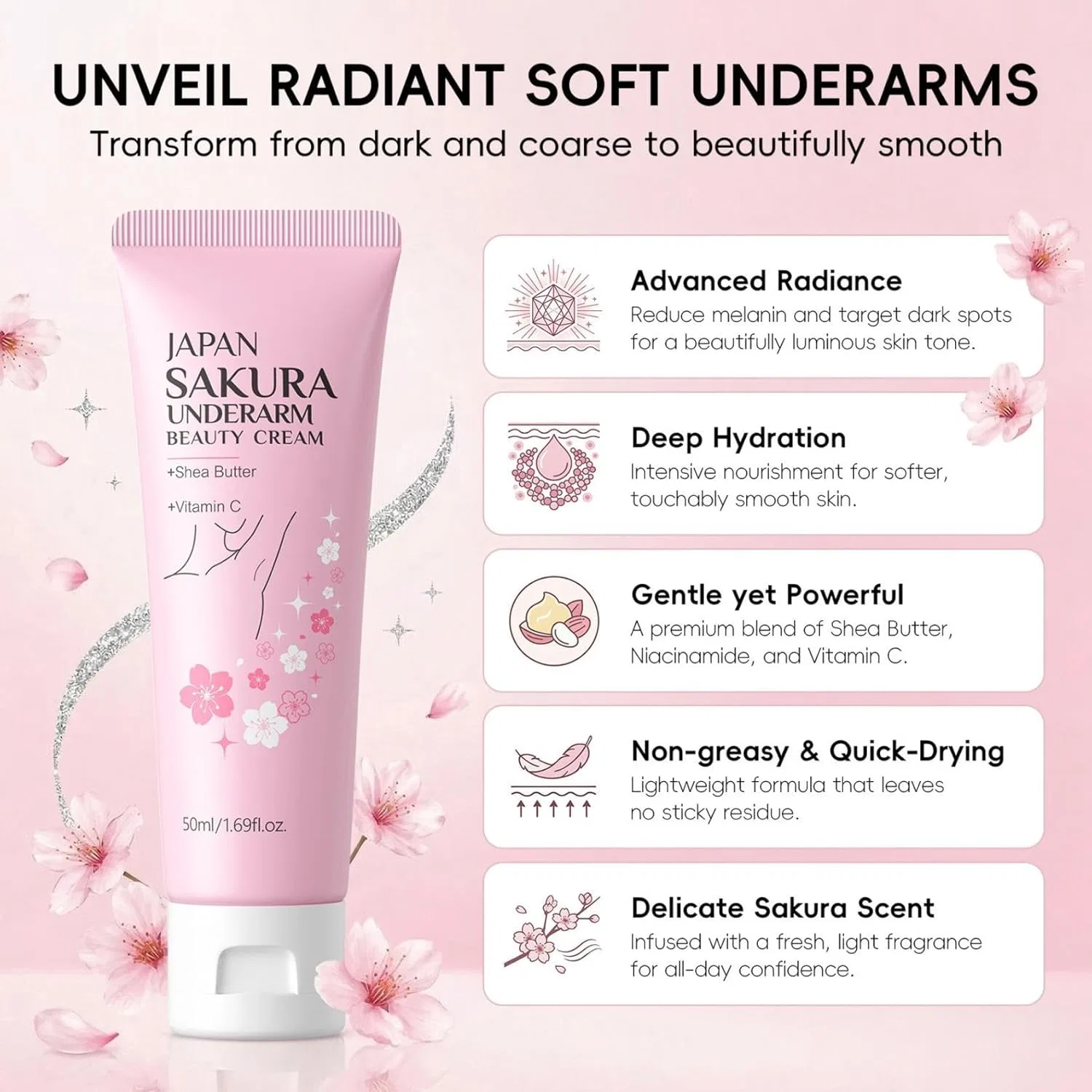 Лосьон для тела Sakura с осветляющим и увлажняющим эффектом Ovelle — фото 4