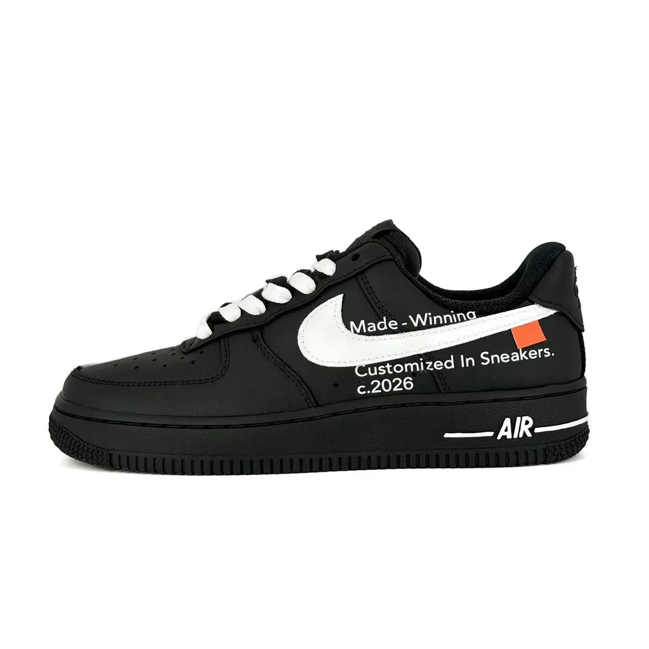 Кроссовки спортивные Nike Air Force 1 Black White Double Demons Black