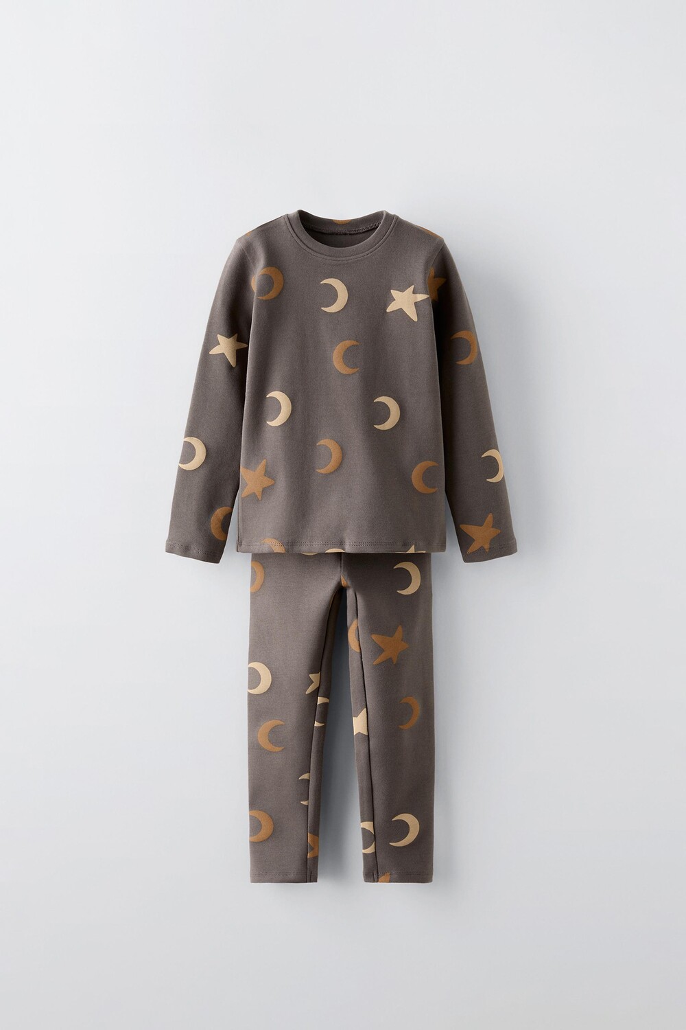 

Футболка с принтом и леггинсы co-ord ZARA, цвет stone