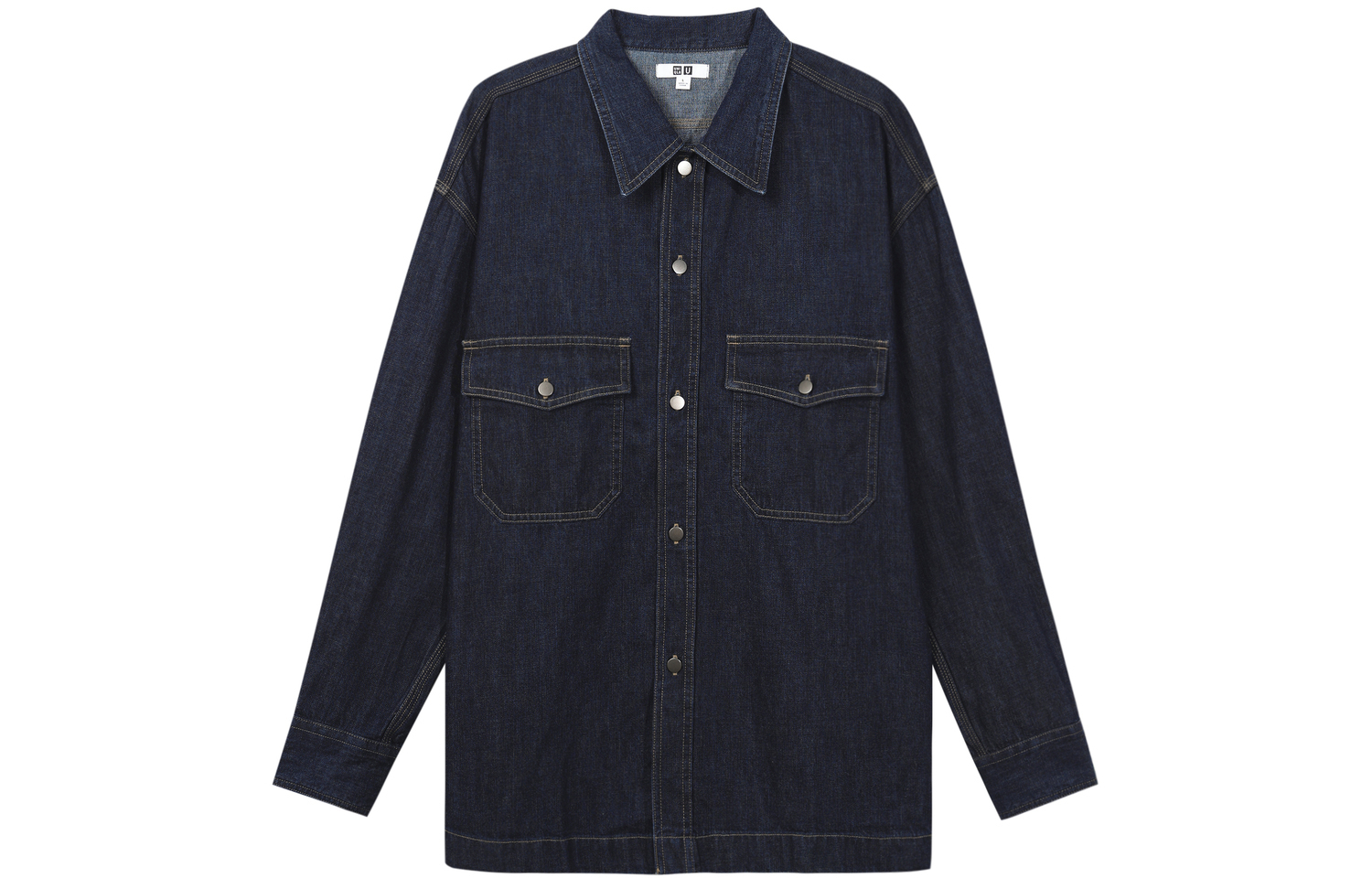 UNIQLO Джинсовая куртка унисекс темно-синего цвета, Navy Blue — фото 3