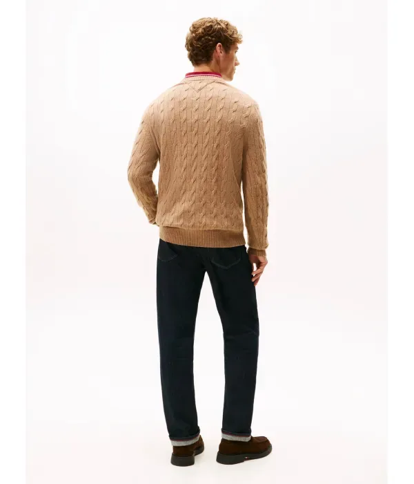 Шерстяной свитер regular fit Tommy Hilfiger, бежевый — фото 3